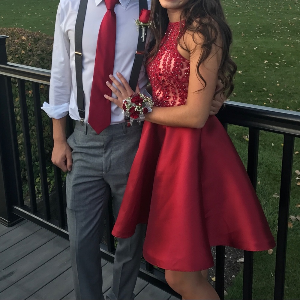 SPLASH RED DRESS FROM PEACHES BOUTIQUE